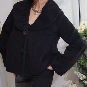 🔖Vintage Y2K Black Crop Two Buttons Coat/Jacket